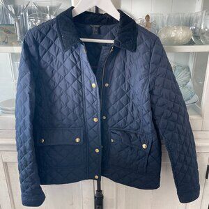 COPY - JCREW QUILTED TACK JACKET COAT DOWN #02722 NAVY BLUE MEDIUM PREOWNED